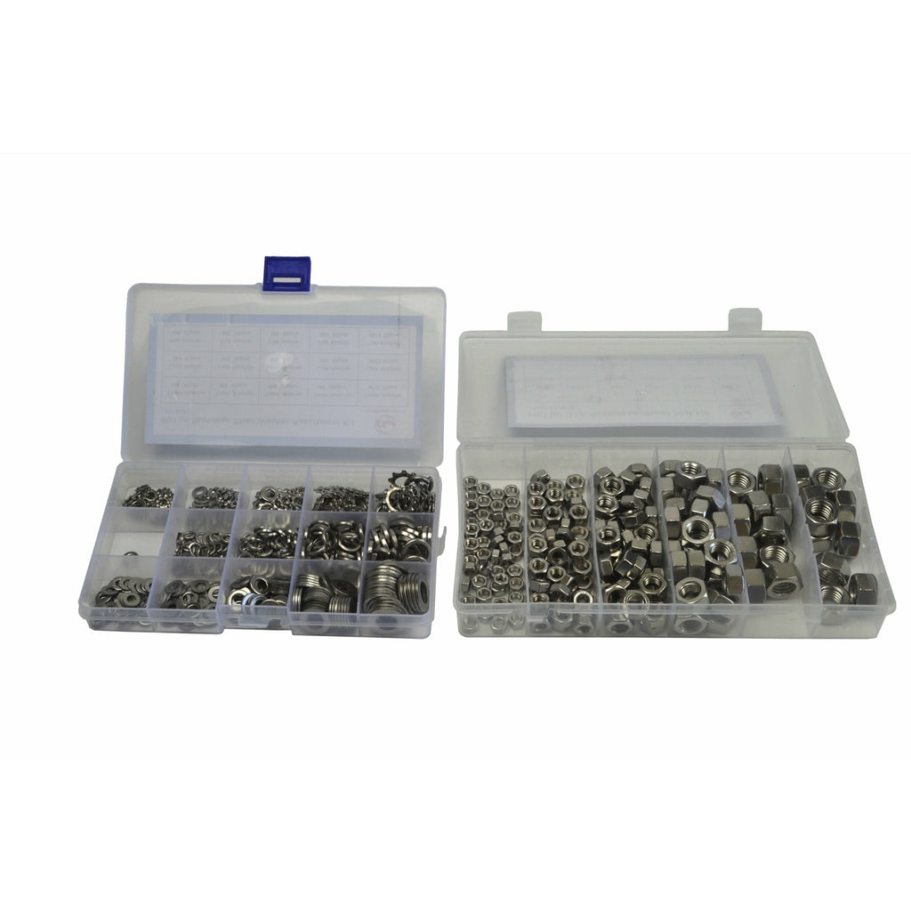 190pc 316 Stainless Steel Metric UNC Hex Nut and 460pc Stainless Steel Washer-1
