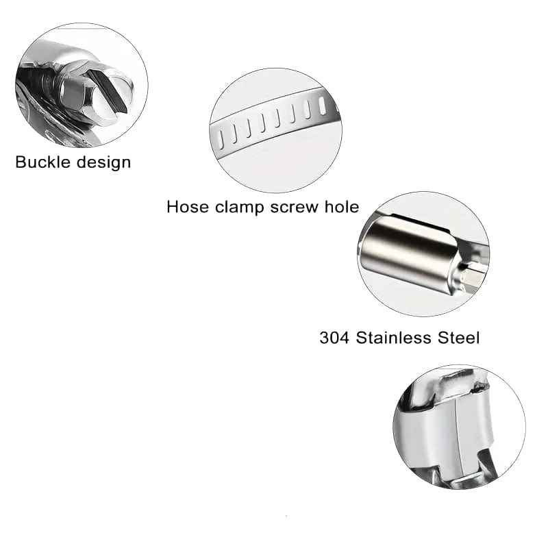 10 Piece 304 Stainless Steel 7-16mm Worm Drive Hose Clamp-1