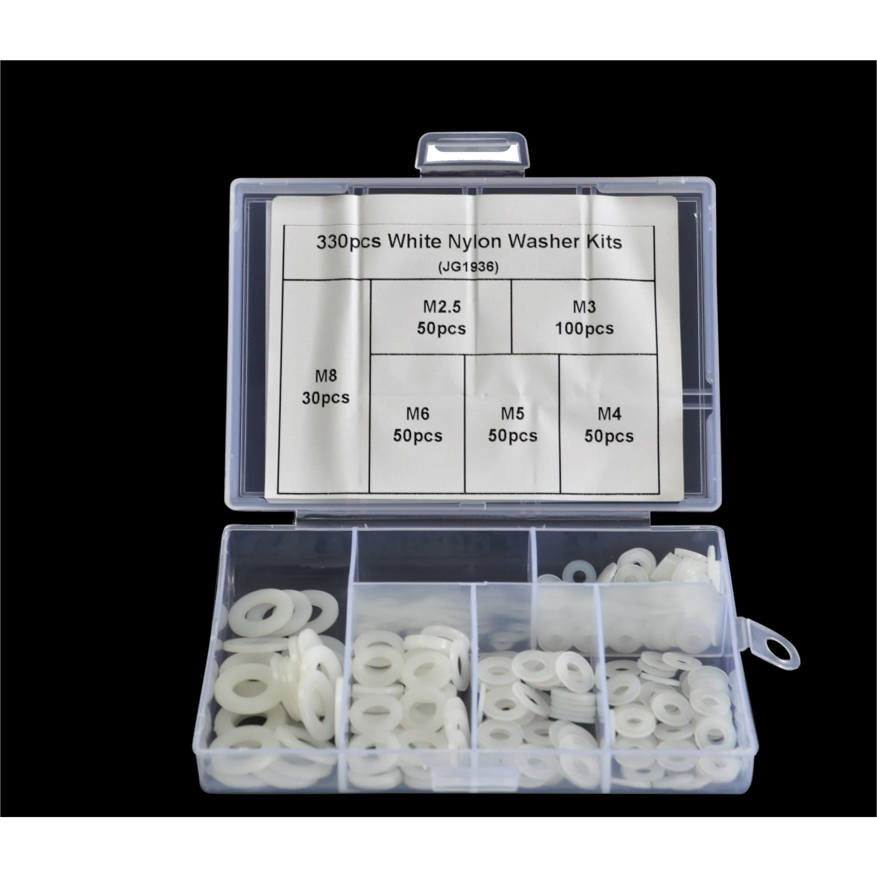 330pc Metric Nylon Washer Grab Kit Assortment-0