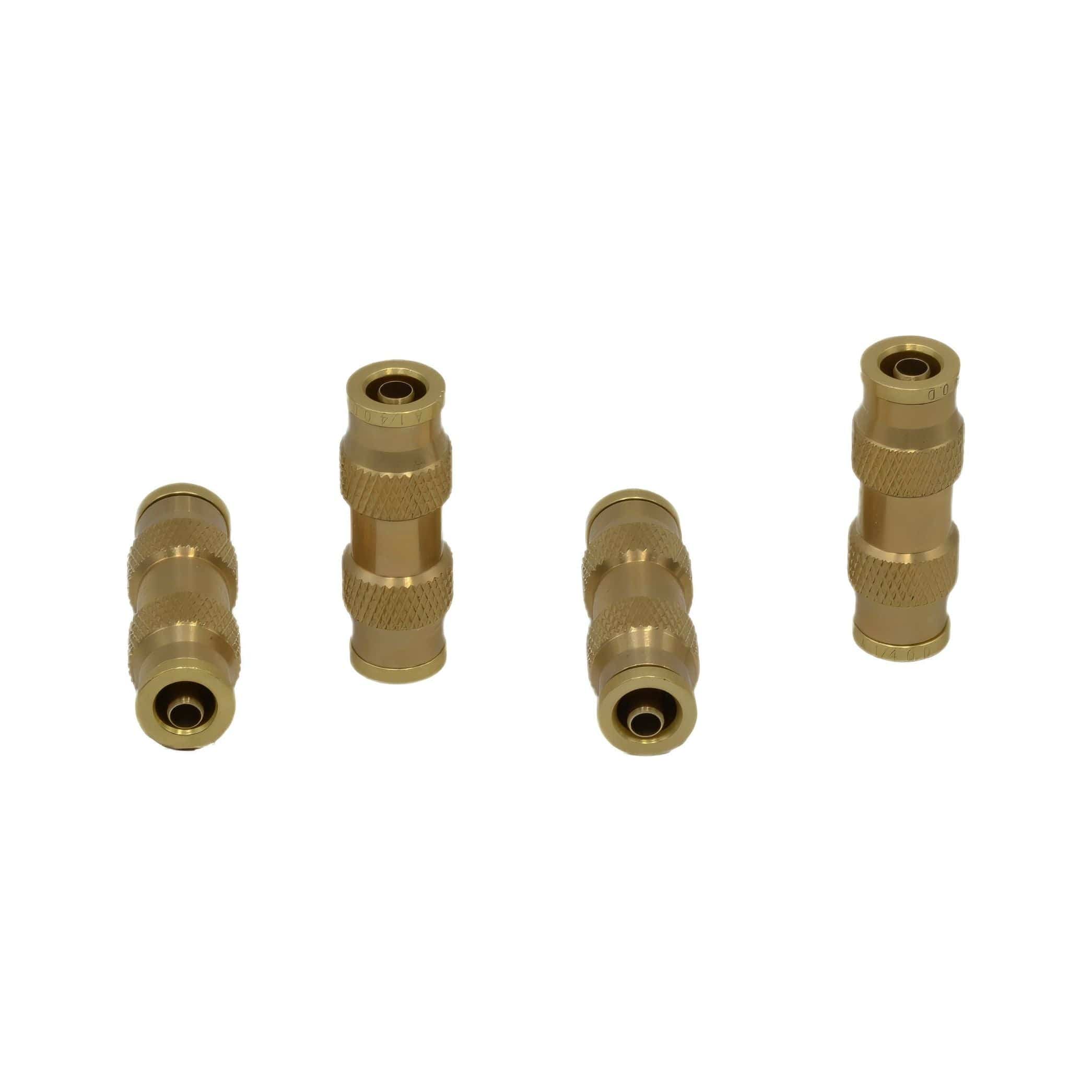 4 Piece 1/4 DOT Straight Brass Push in Hose Connect Grab Kit Assortment-2