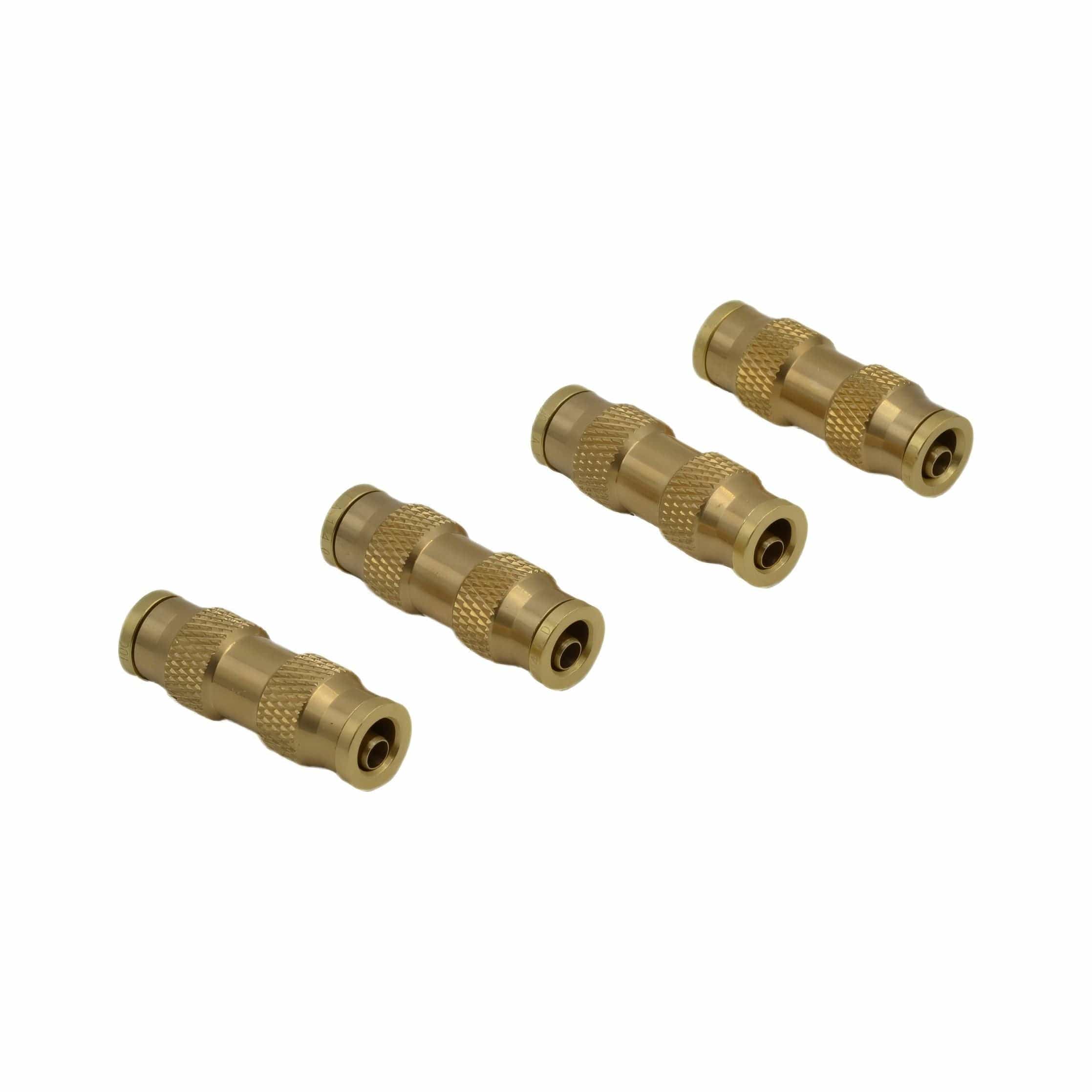 4 Piece 1/4 DOT Straight Brass Push in Hose Connect Grab Kit Assortment-1