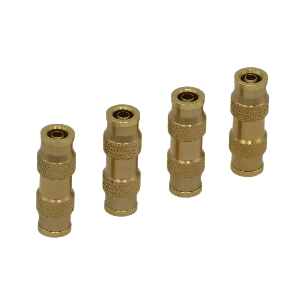 4 Piece 1/4 DOT Straight Brass Push in Hose Connect Grab Kit Assortment-0