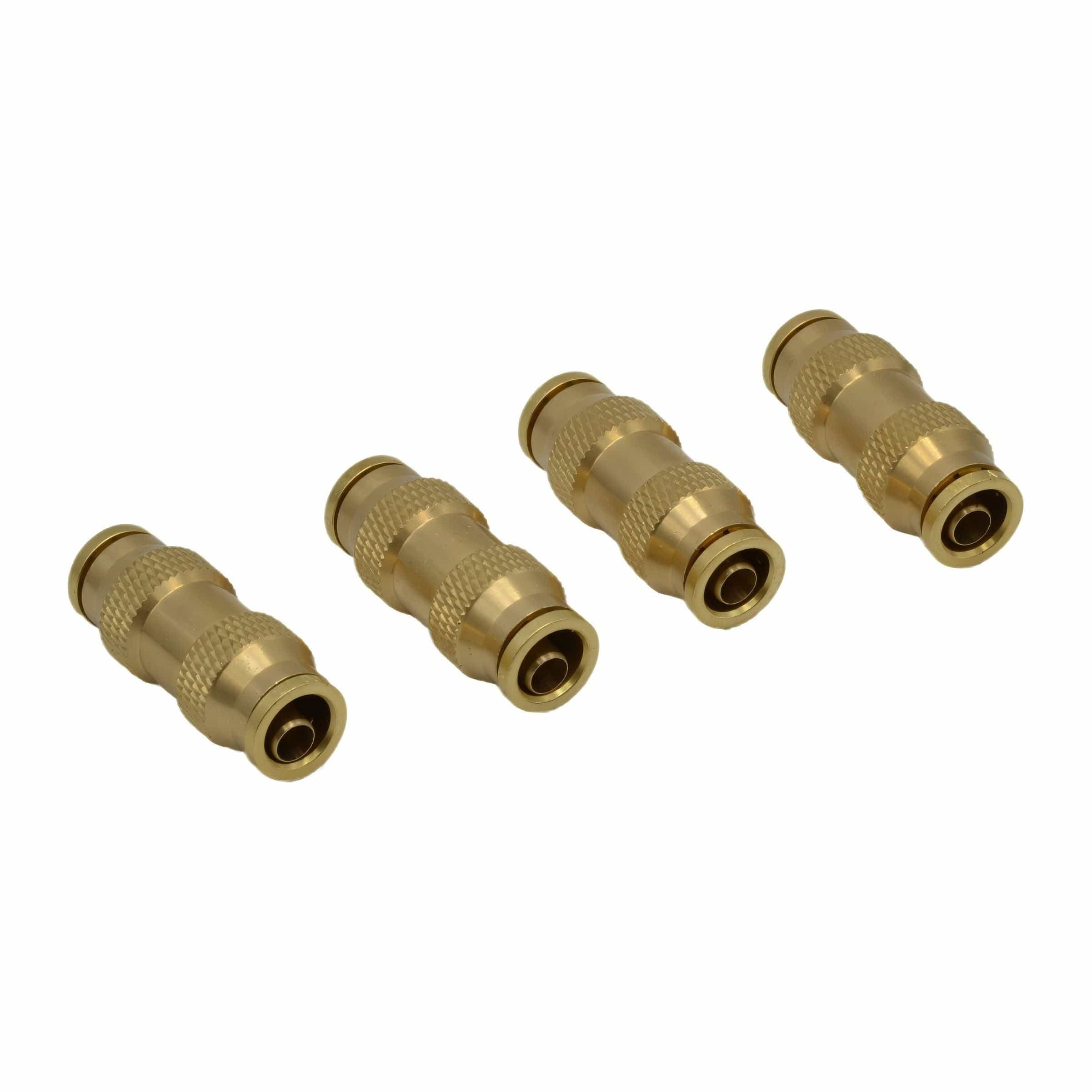 4 Piece 3/8 DOT Straight Brass Push in Hose Connect Grab Kit Assortment-1