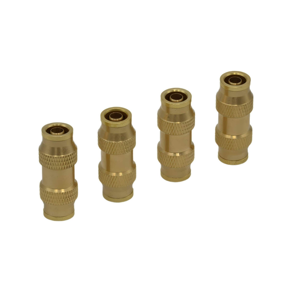 4 Piece 3/8 DOT Straight Brass Push in Hose Connect Grab Kit Assortment-0