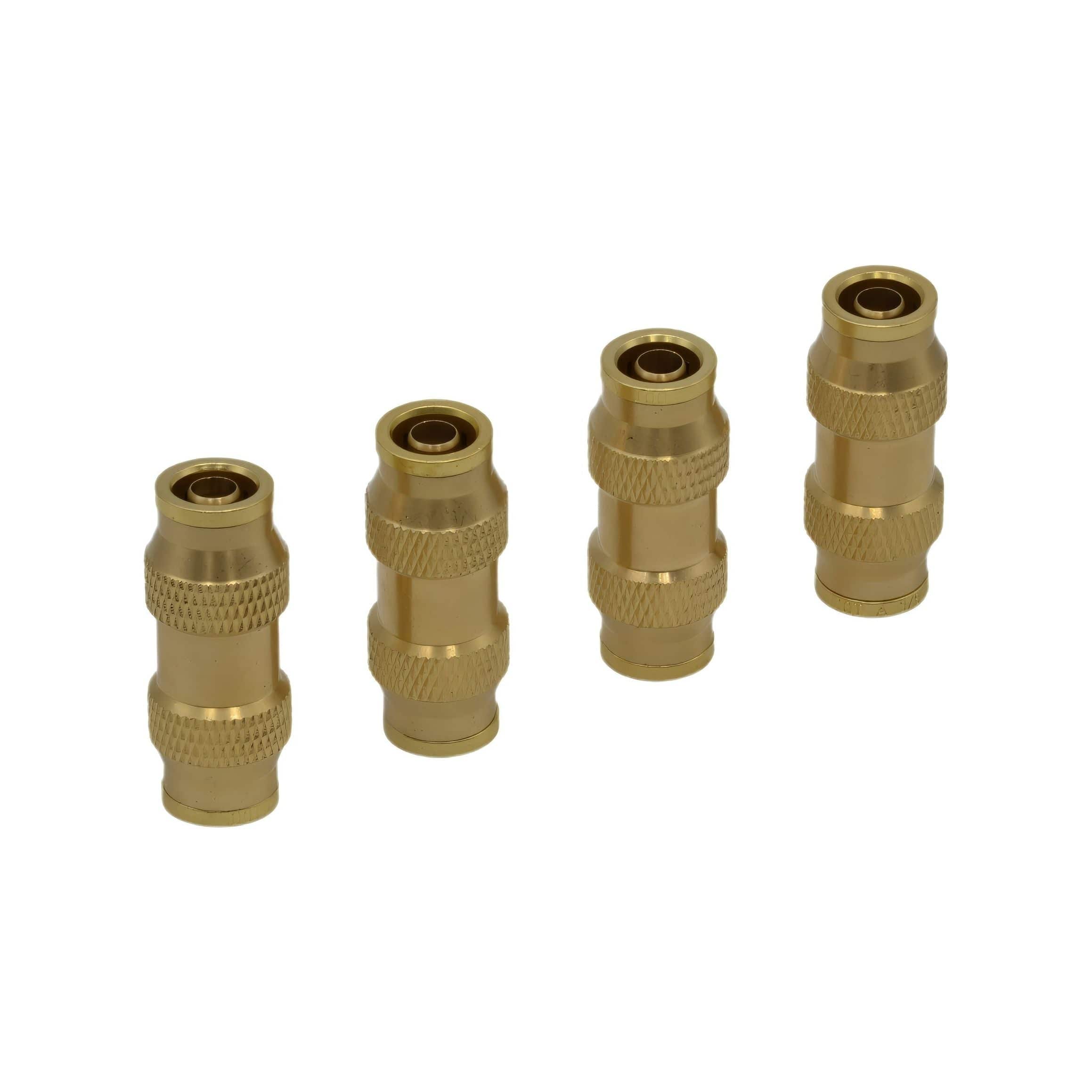 4 Piece 3/8 DOT Straight Brass Push in Hose Connect Grab Kit Assortment-0