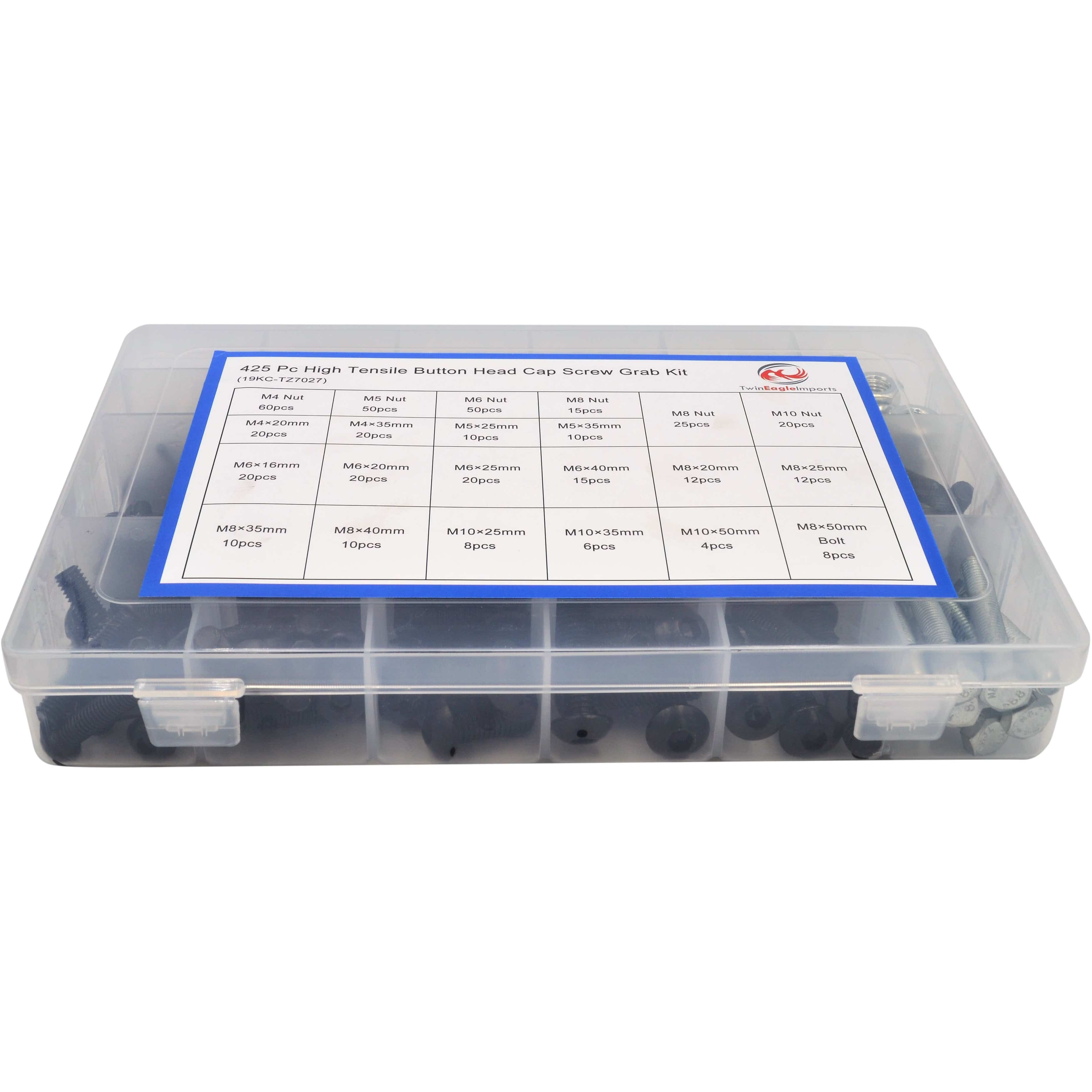 425pc Button Head Cap Screw Bolts Grab Kit-0