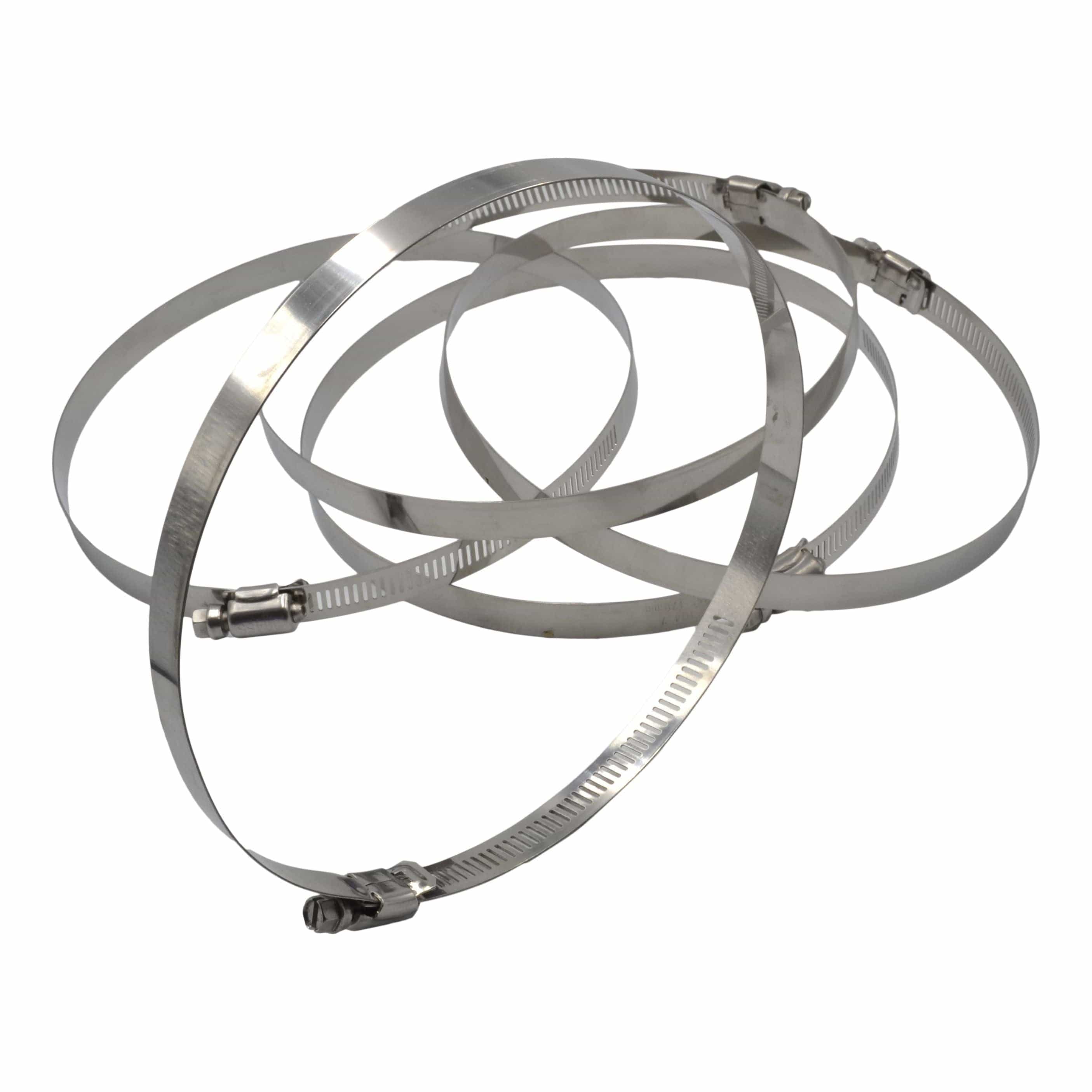 5 Piece 304 Stainless Steel 155-178mm Worm Drive Hose Clamp-4
