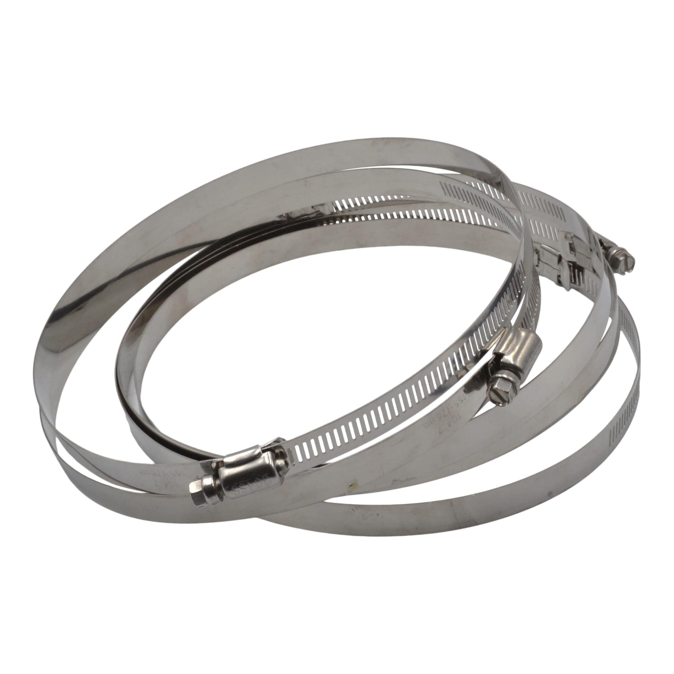 5 Piece 304 Stainless Steel 155-178mm Worm Drive Hose Clamp-3
