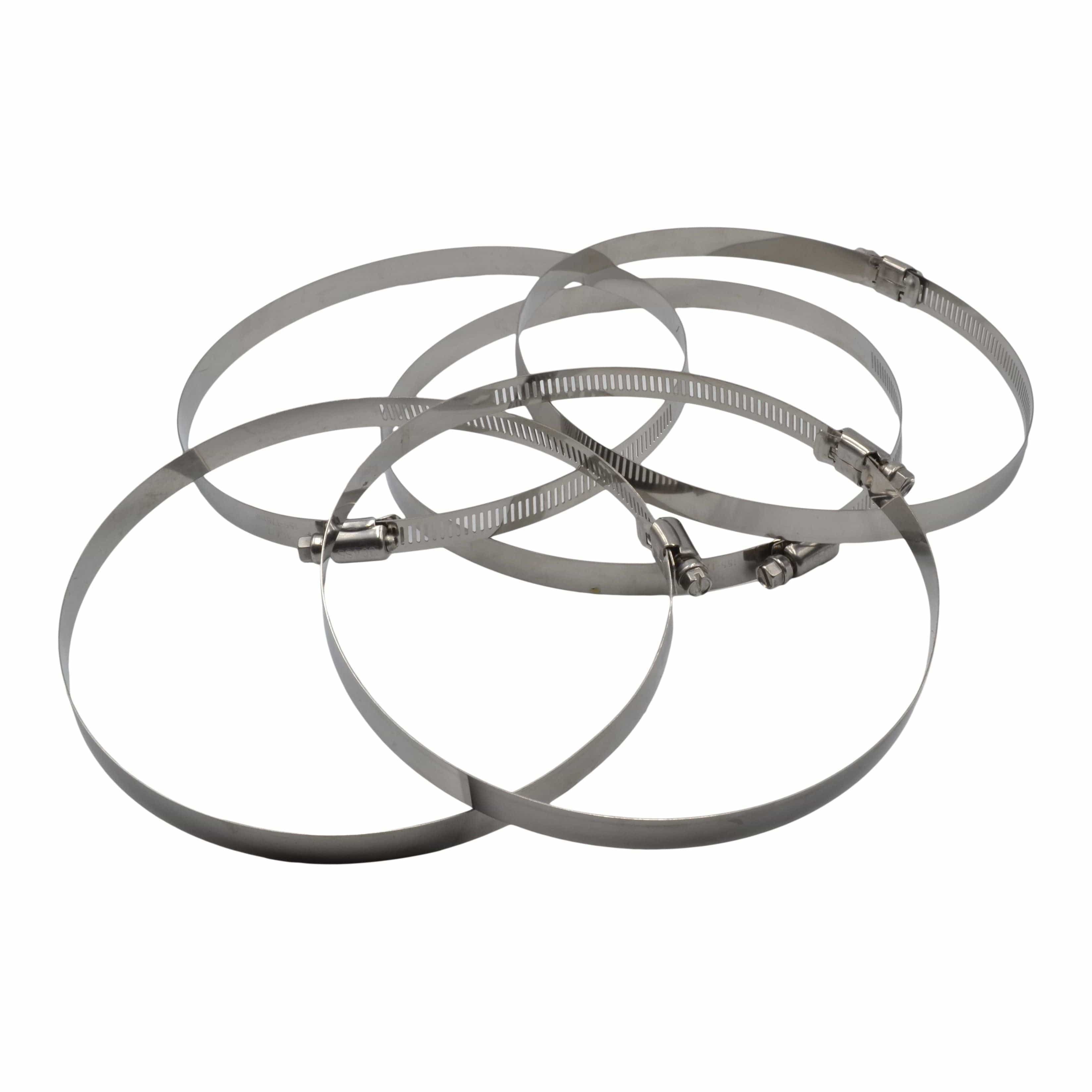 5 Piece 304 Stainless Steel 155-178mm Worm Drive Hose Clamp-0