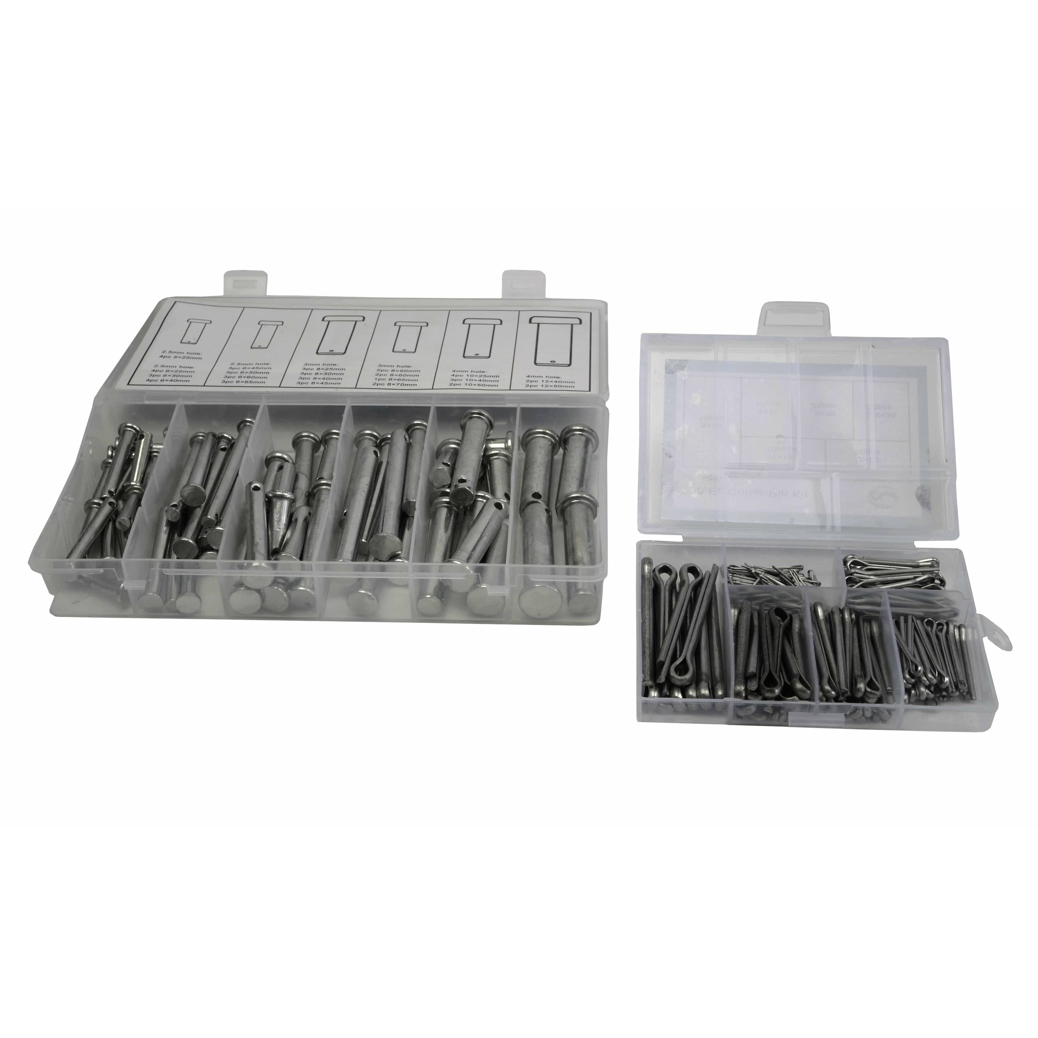 60pc Metric Clevis Pin Kit and 230pc Metric Cotter Pin Grab Kit-1