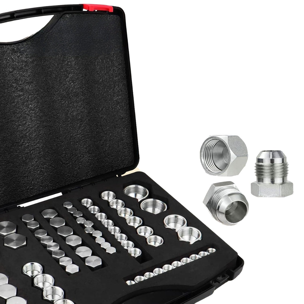 64 Pcs 37 Degree JIC Cap and Plug Hydraulic Blanking Kit-2