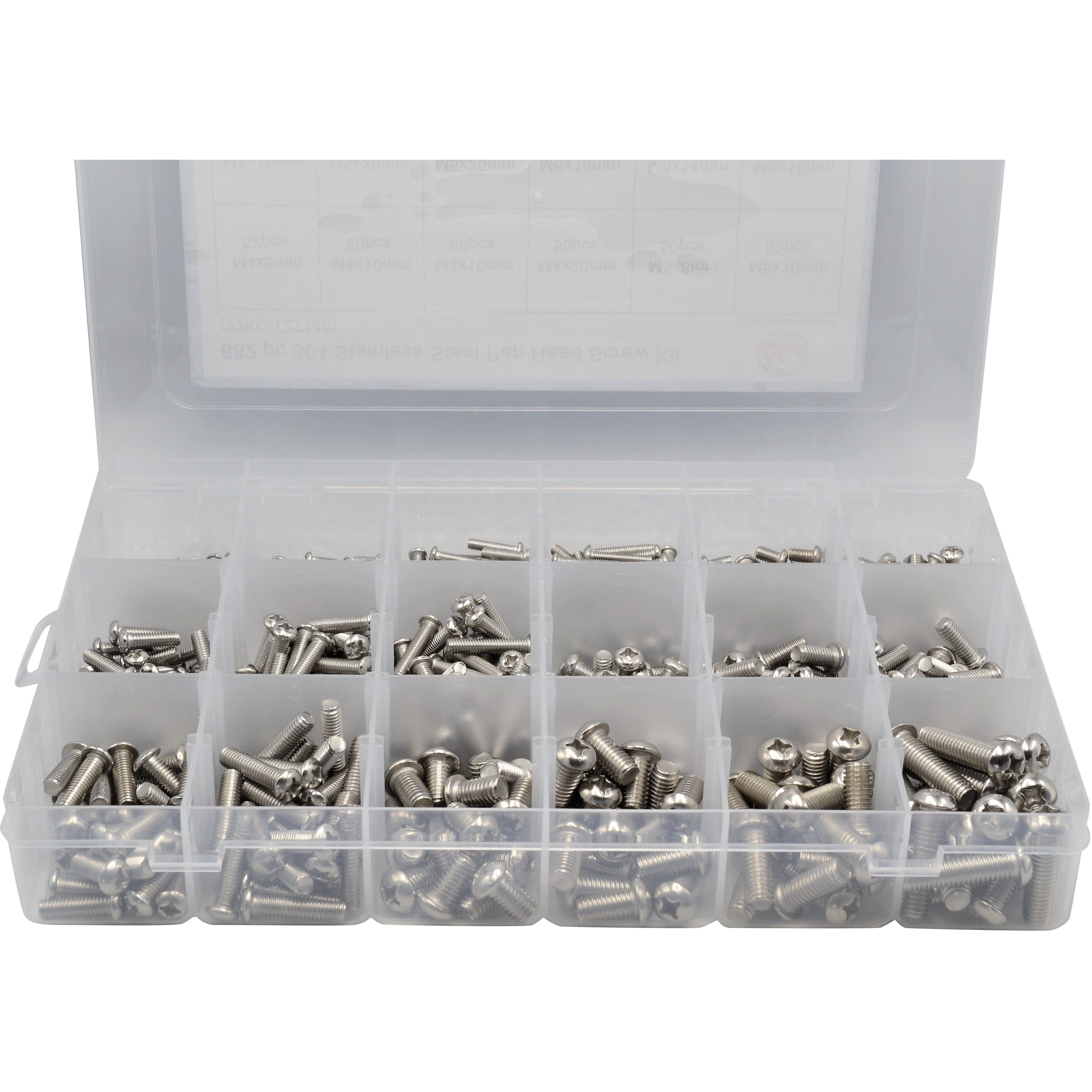 682 Piece 304 Stainless Steel Pan Head Screw Grab Kit Assortment-1