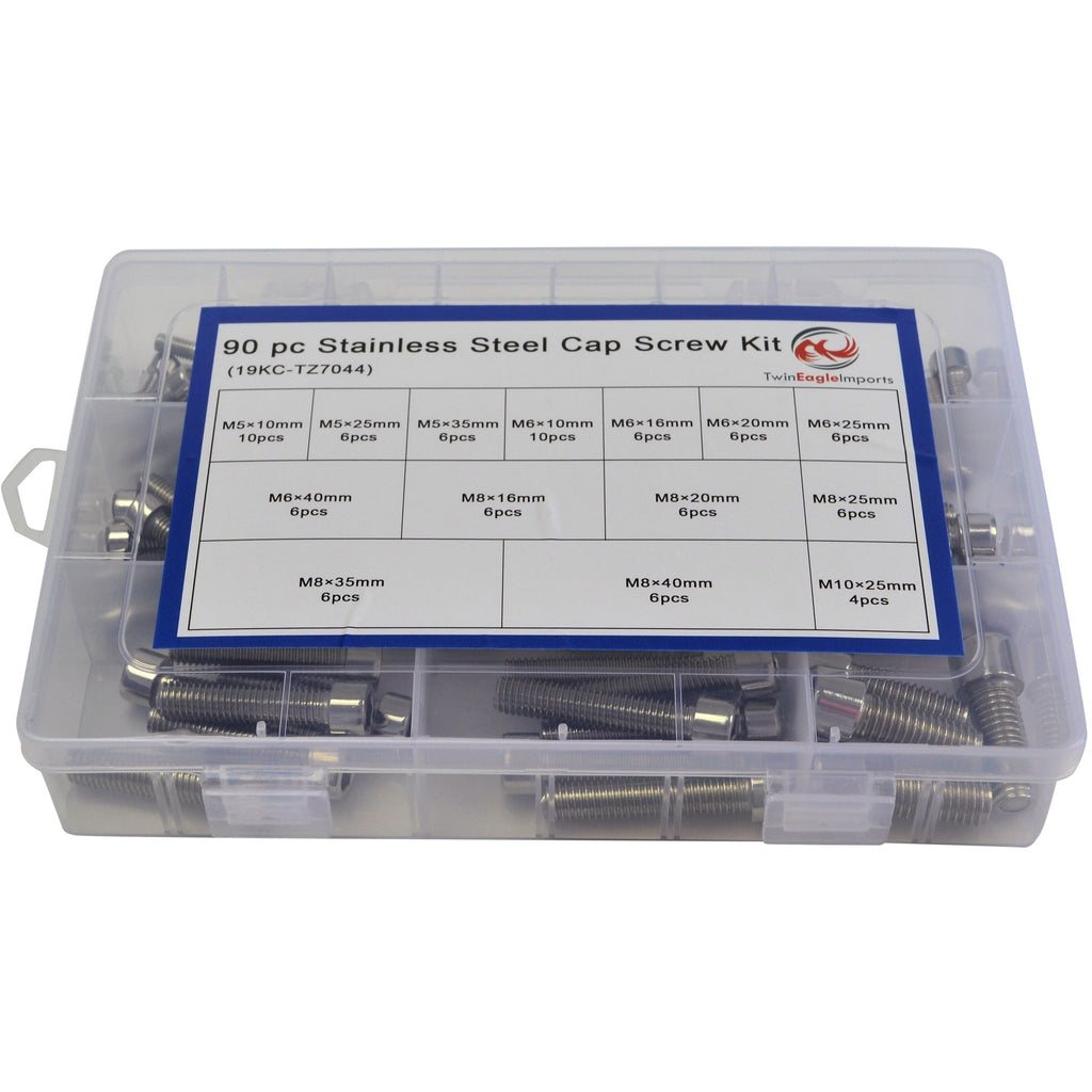 90pc Stainless Steel Cap Screw Bolt Assortment  Grab Kit-1