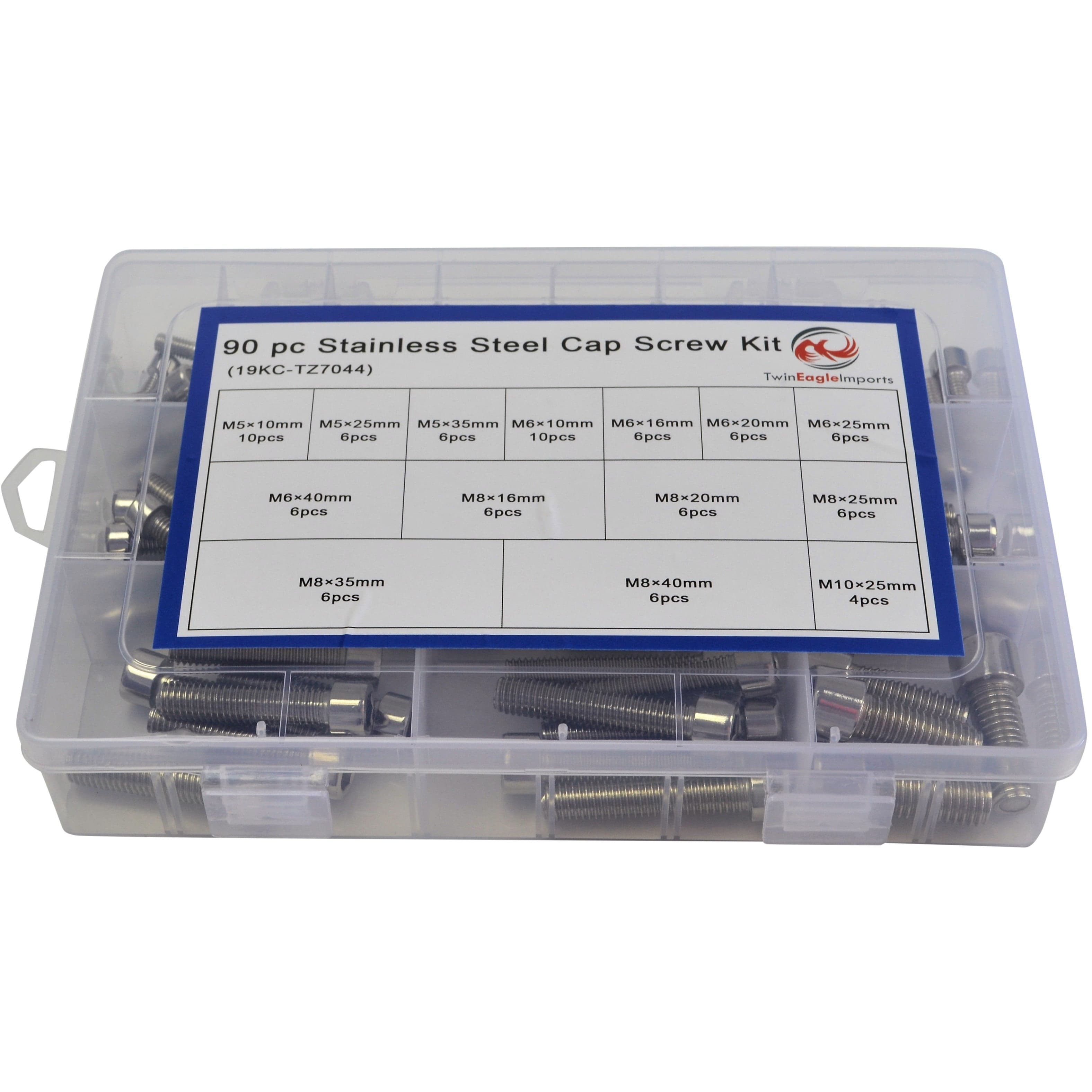 90pc Stainless Steel Cap Screw Bolt Assortment  Grab Kit-1