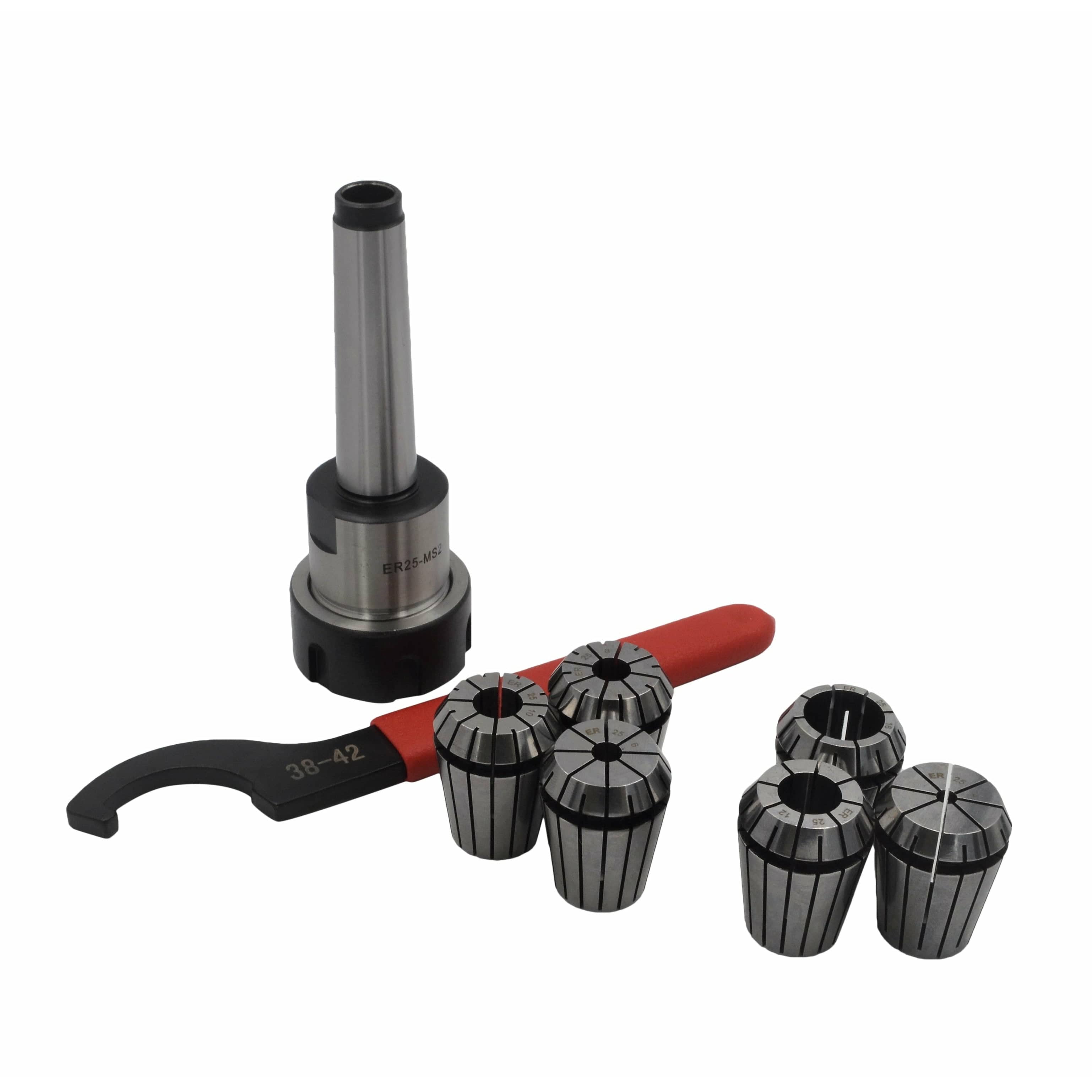 6 pc ER25 MT2 M10 Drawbar Precision  Spring Collet Set-1