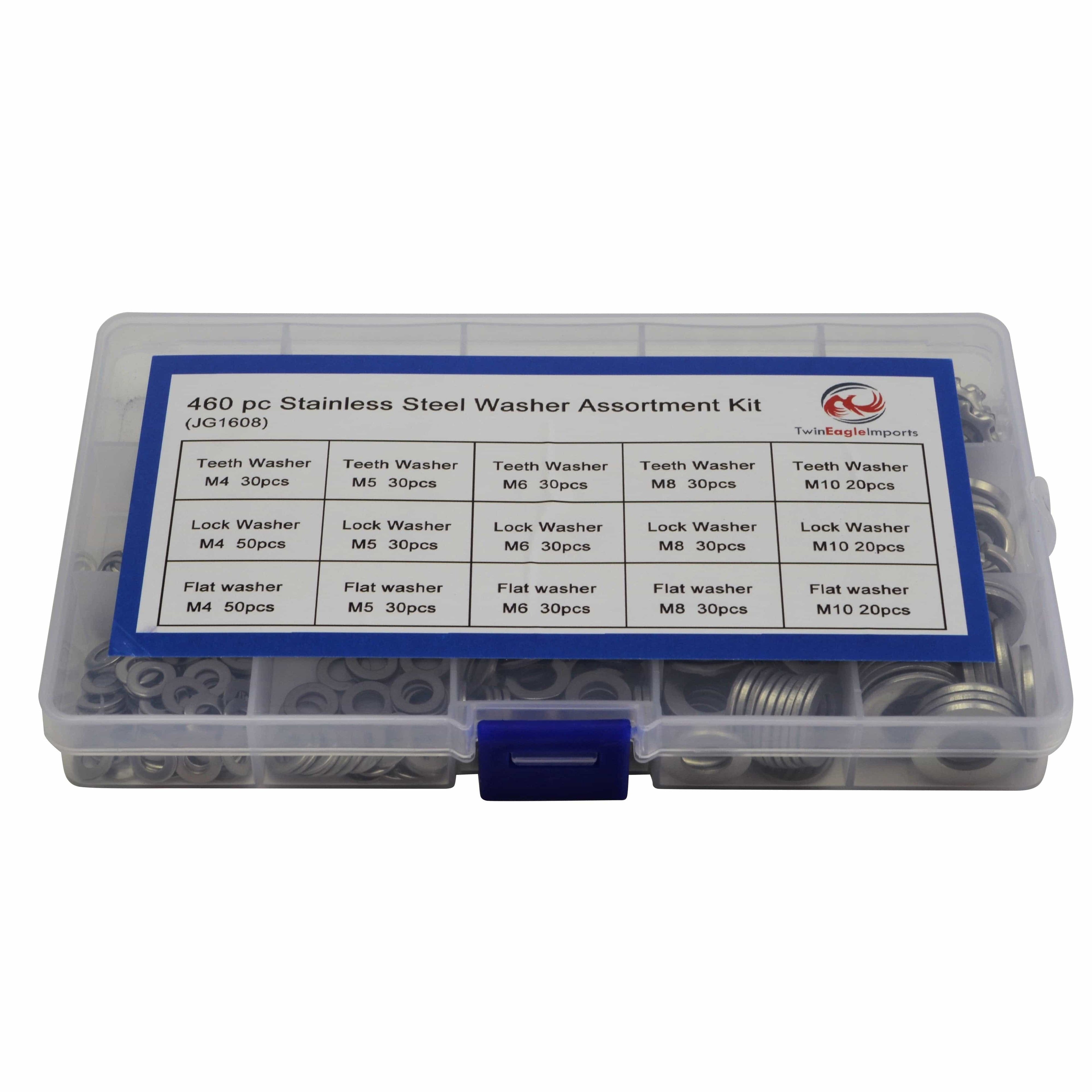 460pc Metric Stainless Steel Washers Grab Kit Assortment-0