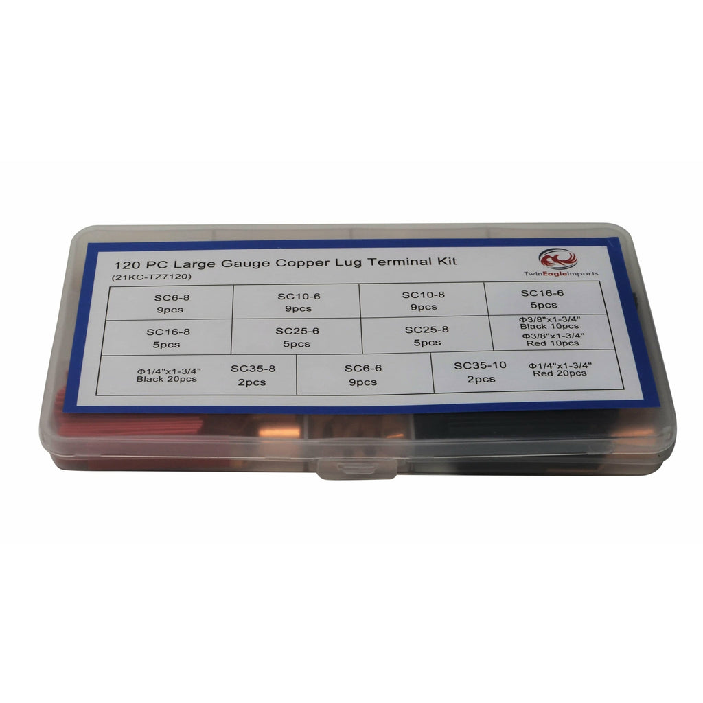 120pc Large Gauge Copper Lug Terminal Kit-1