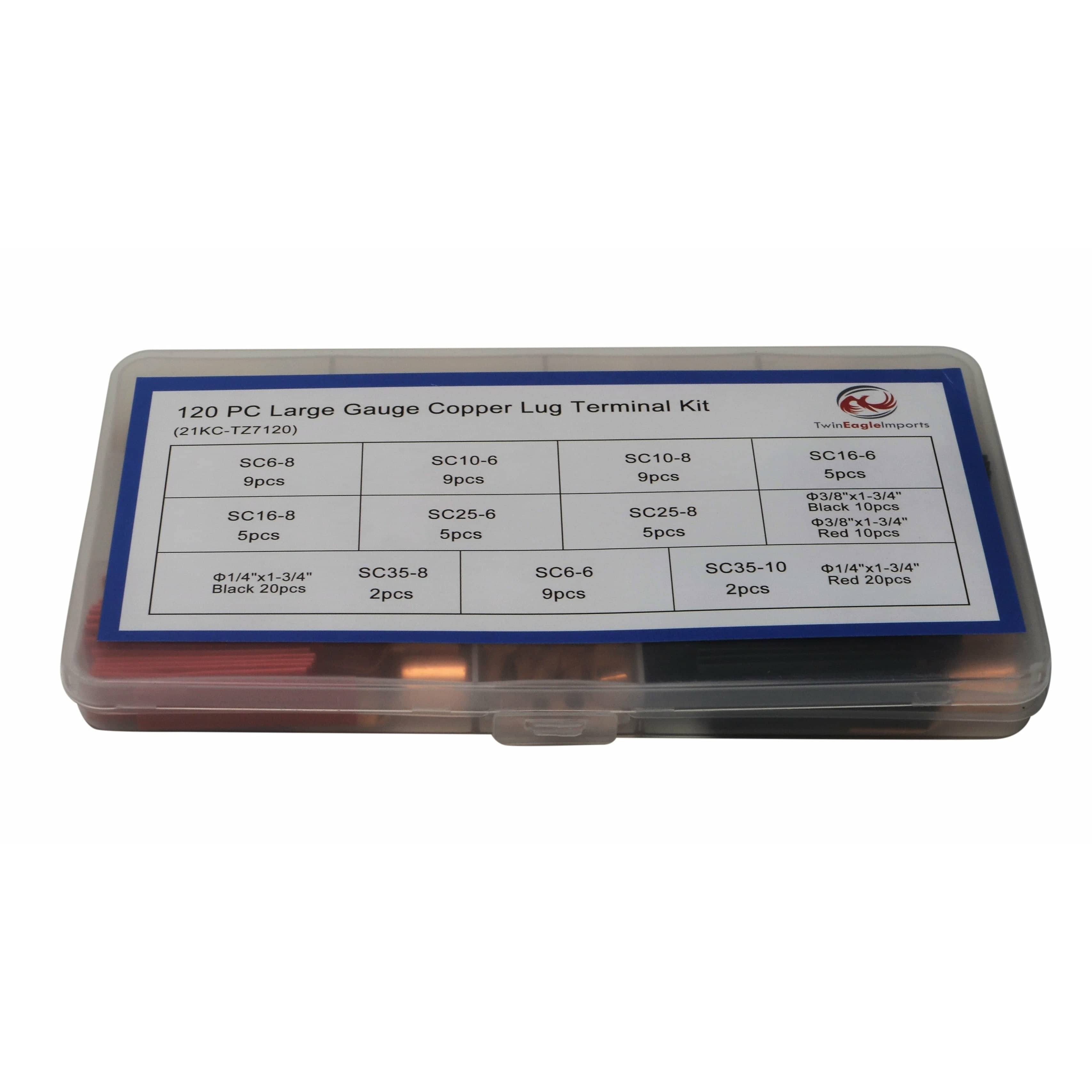 120pc Large Gauge Copper Lug Terminal Kit-1