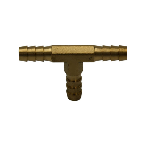 1/4" Three Way Brass Hose Barb Tee H8-1