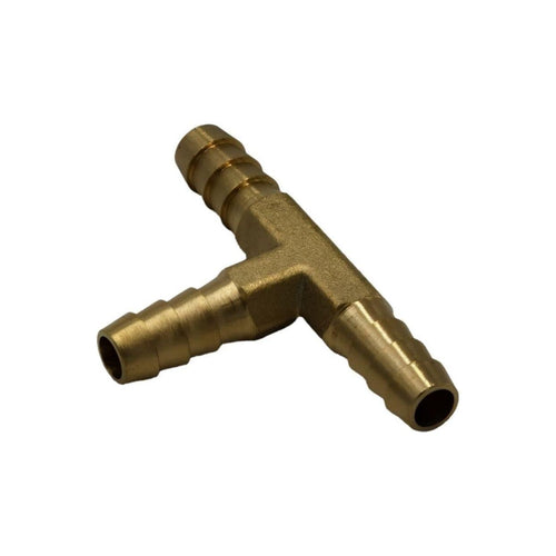 1/4" Three Way Brass Hose Barb Tee H8-0
